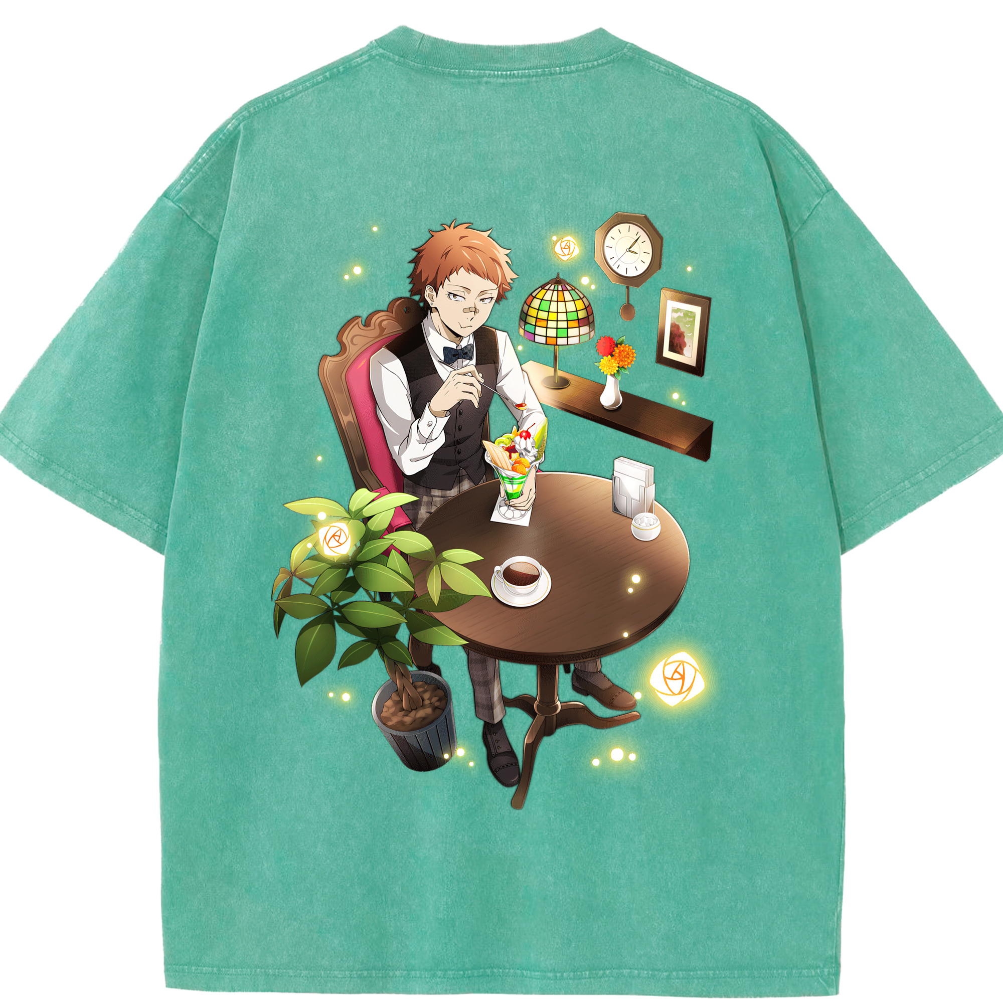 （画像用） 文豪ストレイドッグス Bungo Stray Dogs 綿100% ヴィンテージ風 半袖Tシャツ（背面プリント）